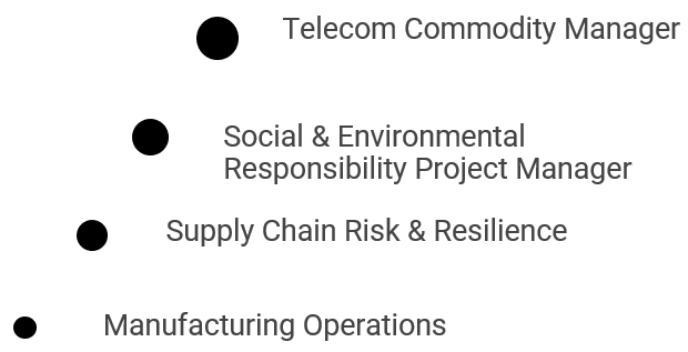Manufacturing Operations, Supply Chain Risk & Resilience, Social & Environmental Responsibility Program Manager, Telecom Commodity Manager